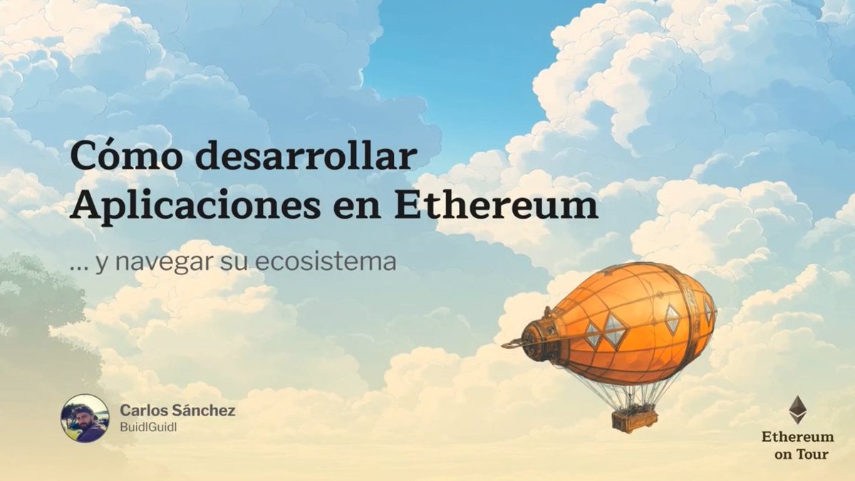 🚀 ¡Aprende a desarrollar en Ethereum desde cero!

Acompaña a <a href="/_carletex_/">Carlos S.</a> y <a href="/candufaz/">Candu</a> en una sesión en vivo de 90 minutos para descubrir cómo desarrollar tu primera dApp con Scaffold-ETH 2, una herramienta para desarrolladores creada por BuidlGuidl ⚙️

💡 Verás:

- Qué es