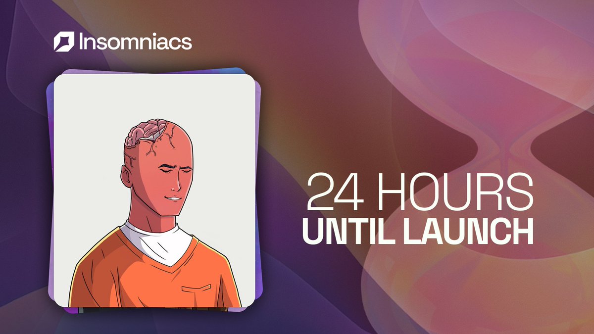 Insomniacs, this is it, 24 hours till we mint.

You’ve waited, you’ve stayed awake, and now it’s time to see if you made the cut 👇

opensea.io/collection/the…

If you are eligible, let us know in the comments — flex it, brag it, own it because you deserve it
We wanna see who’s