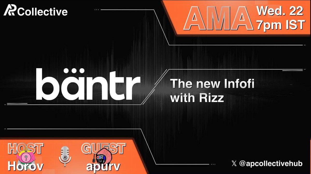 AMA with Bantr 🎙️

This isn’t about impressions. 
<a href="/Bantr_fun/">Bantr</a> turns social buzz into real results. 

Tune in tomorrow to find out how Bantr highlights true engagement, not empty metrics.

Set your reminders below👇