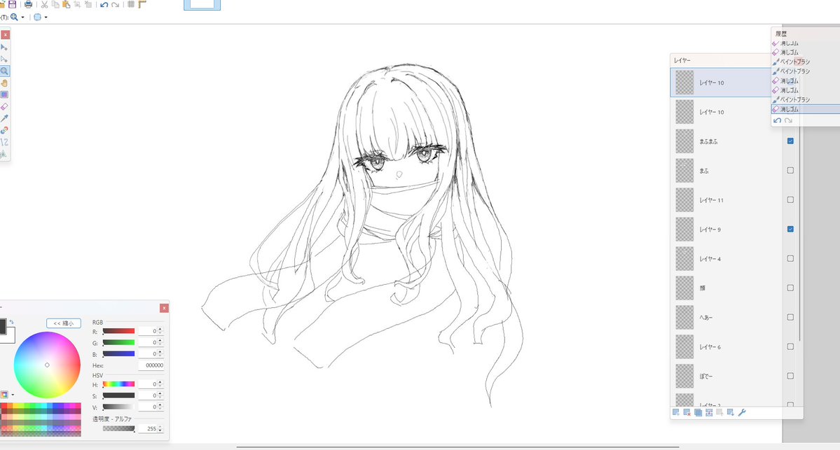 deep__develop's tweet image. 立ち絵また書き直しておりますわ～～✨
まだ顔だけですけれど！！！