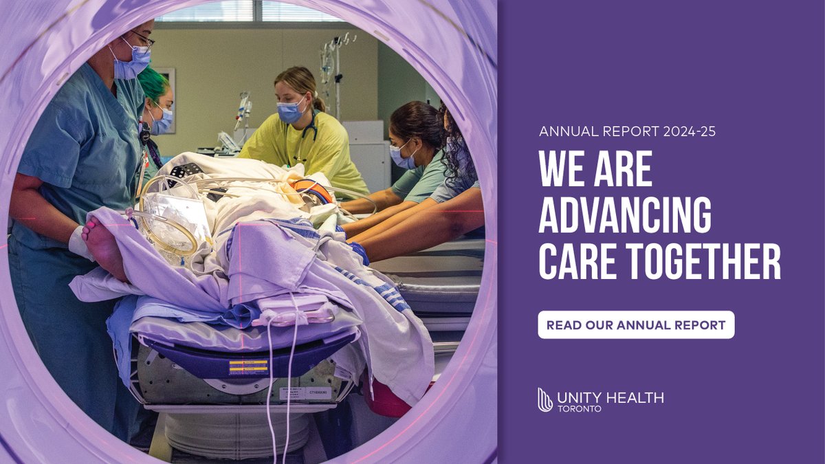UnityHealthTO's tweet image. What a year of transformation at Unity Health Toronto! See how we’re changing the game -- from research to education, in our hospitals and in the communities we serve. 
📄 Read our Annual Report 2024-25: unityhealth.to/about-unity-he…