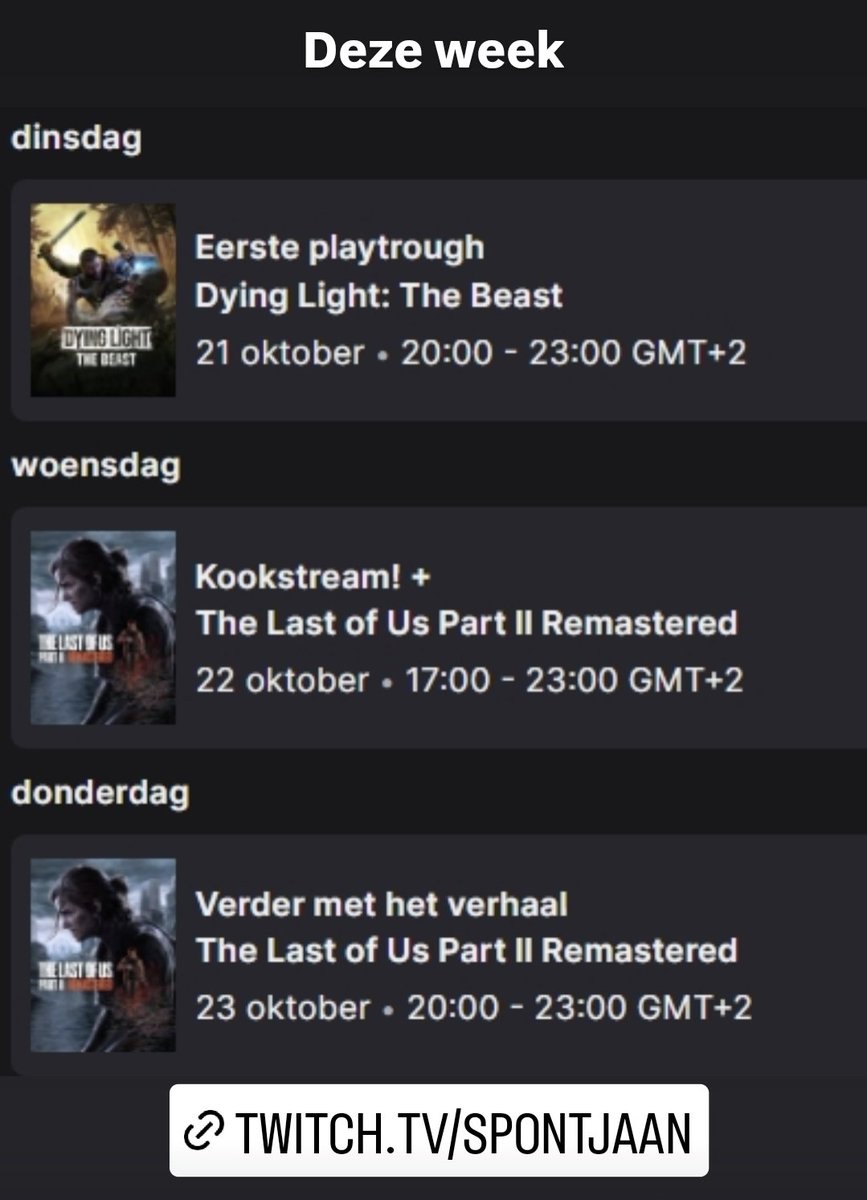 Deze week op twitch.tv/SpontJaan