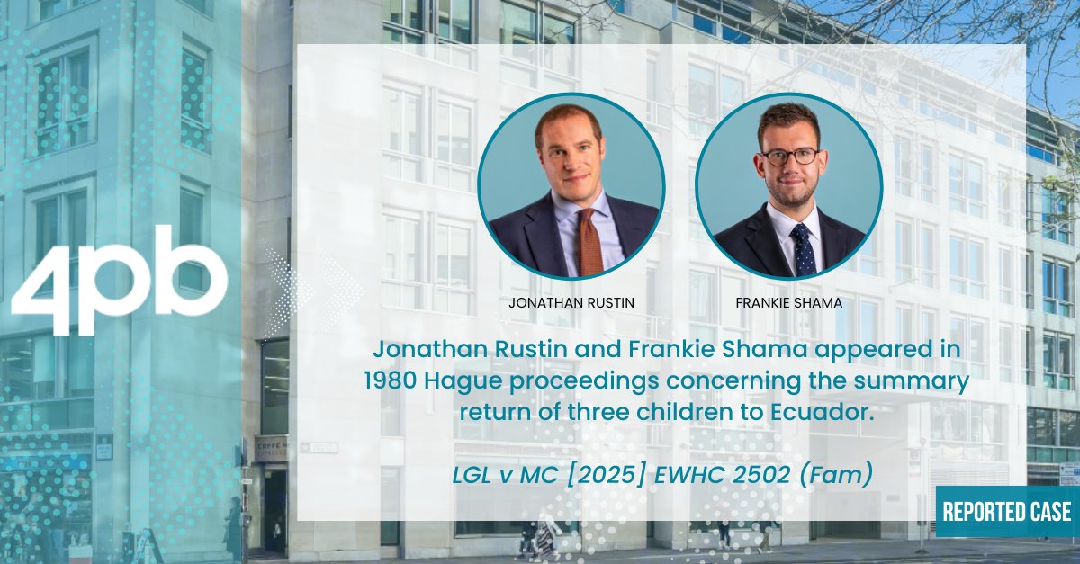 𝗥𝗲𝗽𝗼𝗿𝘁𝗲𝗱 𝗖𝗮𝘀𝗲: 𝗟𝗚𝗟 𝘃 𝗠𝗖 [𝟮𝟬𝟮𝟱] 𝗘𝗪𝗛𝗖 𝟮𝟱𝟬𝟮 (𝗙𝗮𝗺)

<a href="/FrankieShama/">Frankie Shama</a>, instructed by <a href="/LyonsDavidson/">Lyons Davidson</a>, and Jonathan Rustin (<a href="/JonrustinB/">Jonathan Rustin</a>), instructed by <a href="/Dawson_Cornwell/">Dawson Cornwell</a>, appeared on behalf of the Applicant and Respondent, respectively, in proceedings