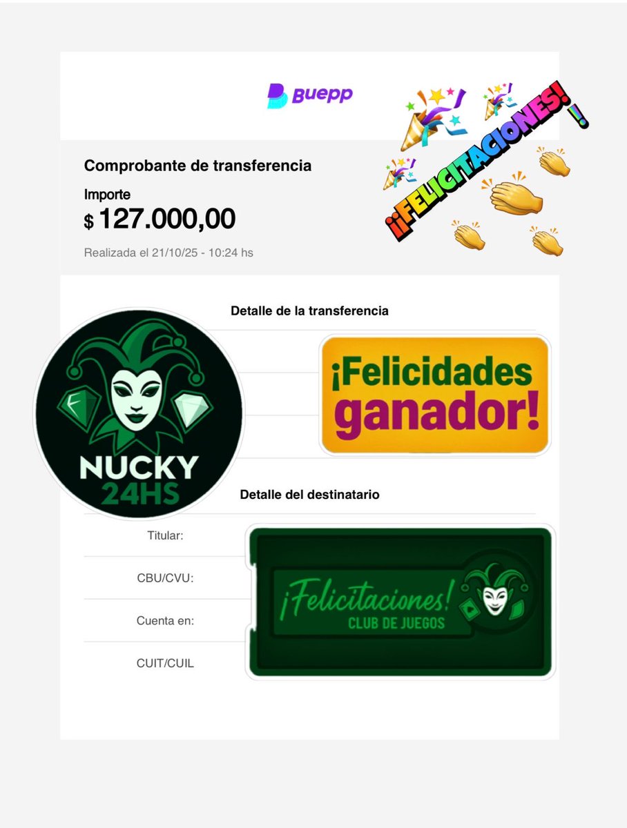 Octta_'s tweet image. 💸 Martes de pagos reales 💸
Las cuentas se acreditan al instante 🚀
👉🏻 wa.link/ya63zj

#CasinoOnline
#Apuestas
#RuletaOnline
#Slots
#CasinoArgentina