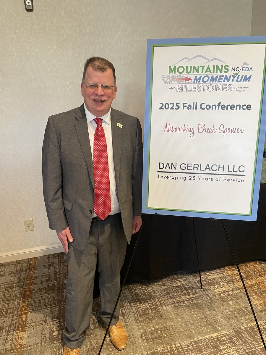 Pleased to be a sponsor of the <a href="/nceda_/">NCEDA</a> Fall Conference in <a href="/CityofAsheville/">City of Asheville</a>.  Beautiful weather; even better people #NCEDAFall2025