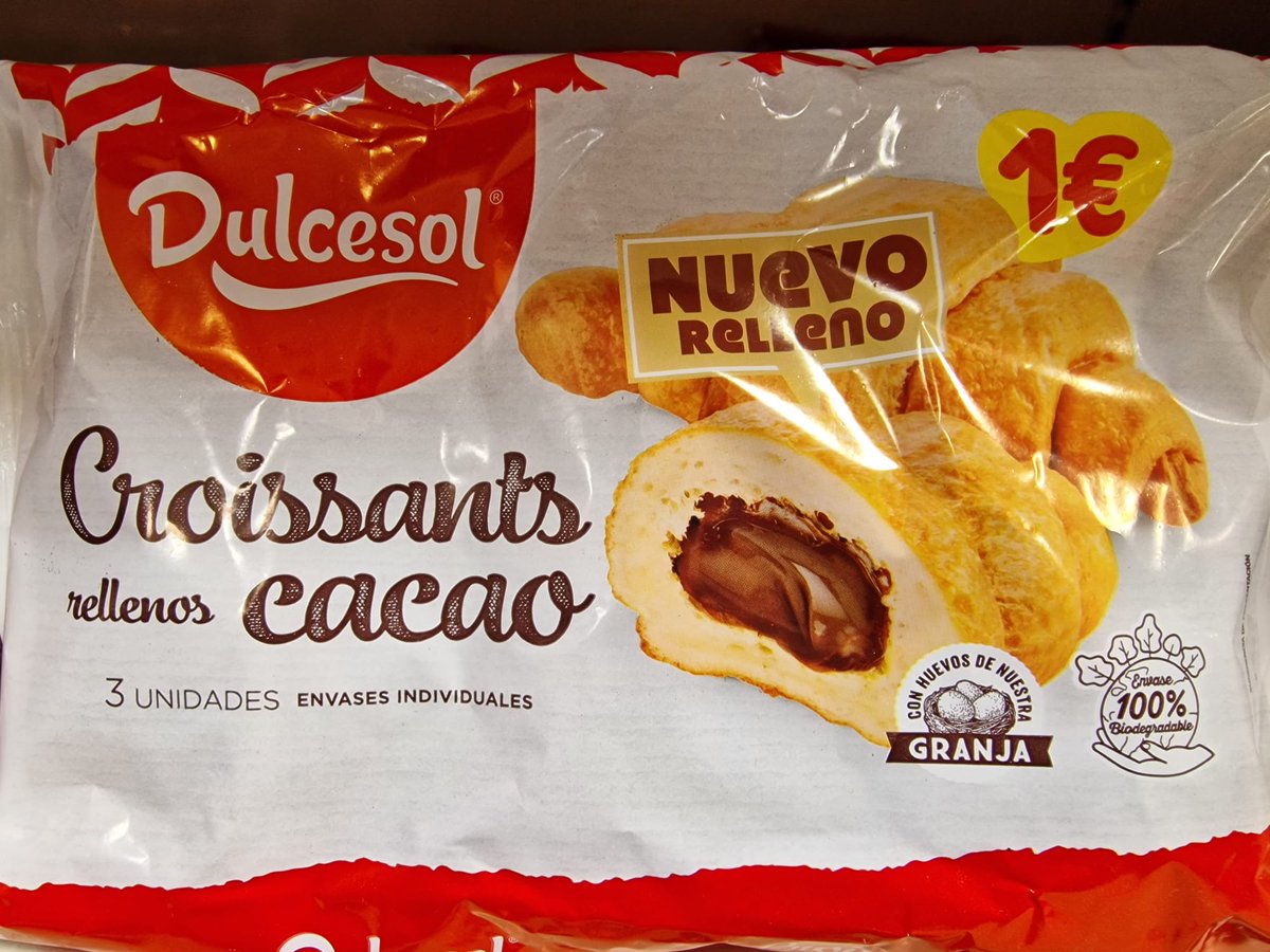😍 Muy poco se habla de lo buenos que están los croissants rellenos de cacao de nuestra marca #Dulcesol. 🥐 Dale al like si te comerías ahora mismo uno. 🤩 #FelizMartes