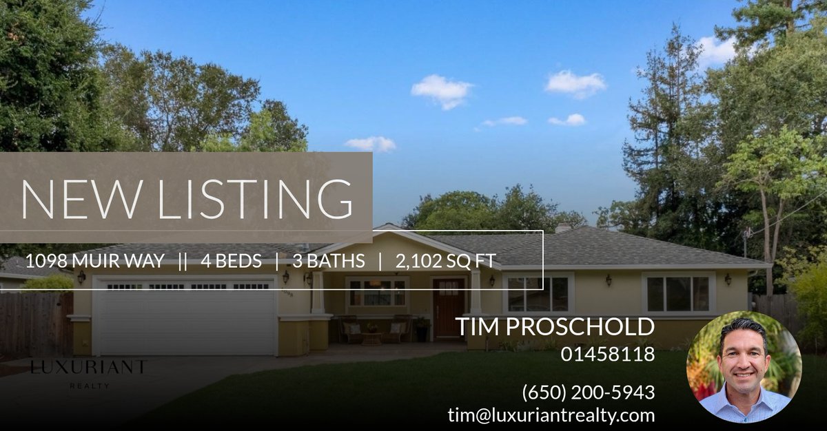 TimProschold's tweet image. 📍 New Listing 📍 Take a look at this fantastic new property that just hit the market located at 1098 Muir Way in Los Altos. Reach out here or at (650) 200-5943 for more information

DRE#01458118 homeforsale.at/1098_MUIR_WAY_…