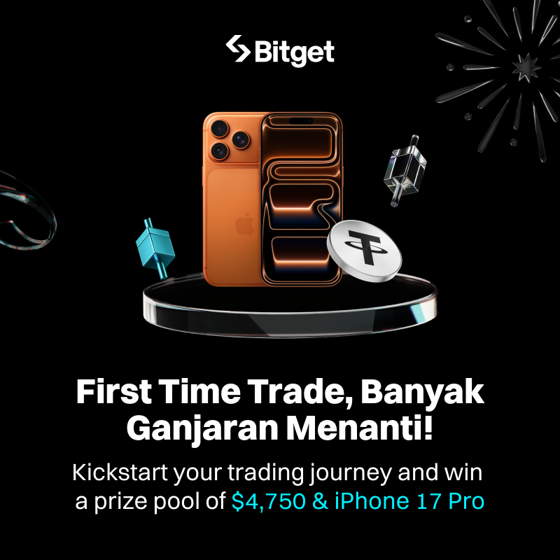 BitgetMY's tweet image. First Time Trade, Banyak Ganjaran Menanti! 🤩

Kickstart your trading journey and win a prize pool of $4,750 &amp;amp; #iPhone17Pro!

📅 Until 15 November 2025, 23:59 MYT

✅ Join now!
bitgetapp.com/events/activit…