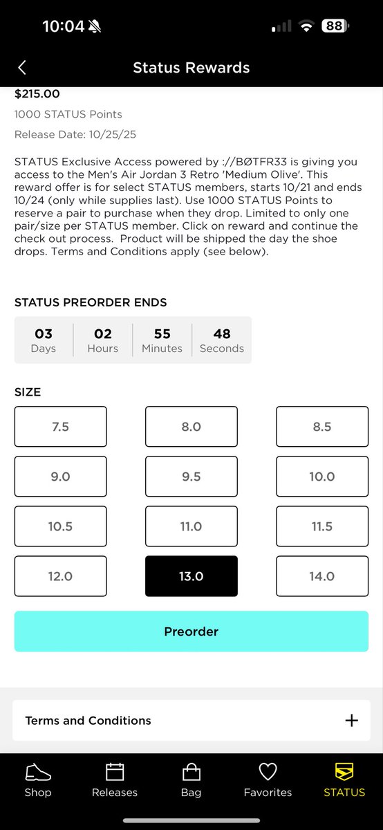 ninja_navram (@nnavram) on Twitter photo Pre order EA for Olive 3s open for 3 days with ship to me. Applied status cash and got free shipping! <a href="/snkr_twitr/">SNKR_TWITR</a> Pre order EA for Olive 3s open for 3 days with ship to me. Applied status cash and got free shipping! <a href="/snkr_twitr/">SNKR_TWITR</a>