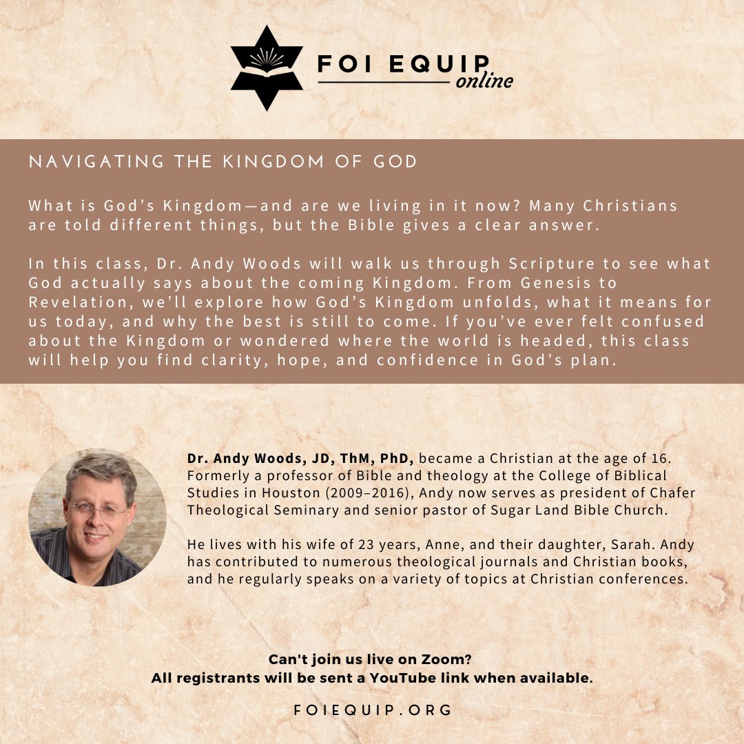FOIGM's tweet image. Have you ever felt confused about the kingdom or wondered where the world is headed?

Save Your Spot &amp;gt;&amp;gt; gofoi.org/NovEquip

#kingdom #God #onlineclass