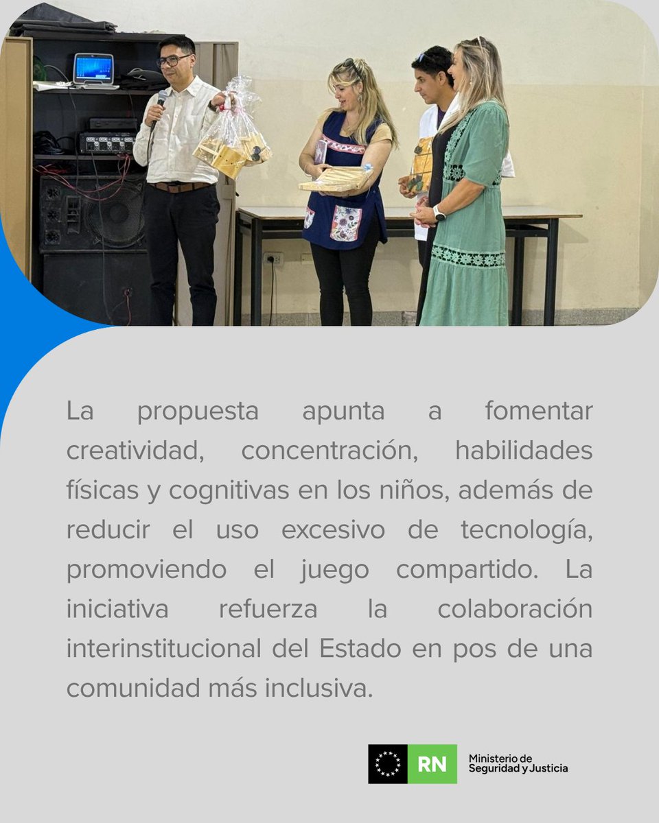 Entregan juegos lúdicos de madera a escuelas, elaborados por internos del Penal N°1 de Viedma