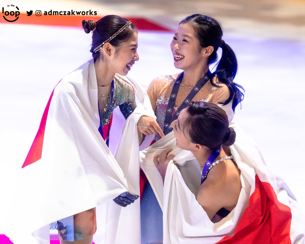 Some moments from the women's #GPFigure victory ceremony 🥹