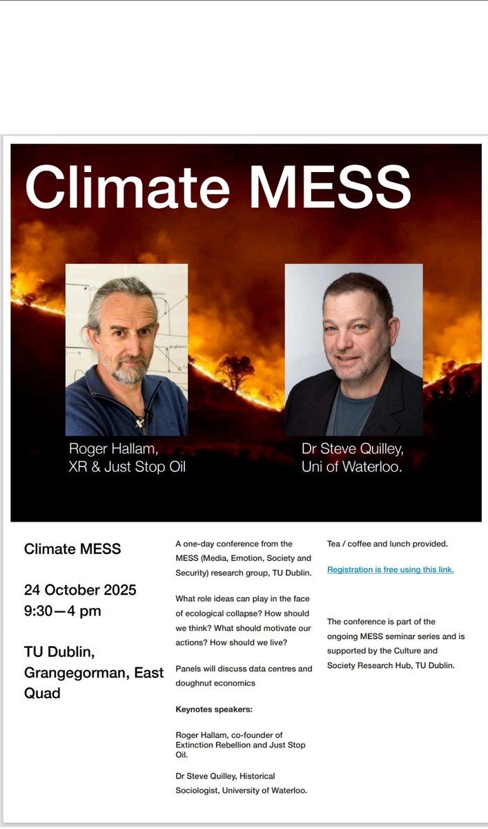 Join us this Friday at <a href="/WeAreTUDublin/">TU Dublin / OT Baile Átha Cliath</a> for a day of stimulating discussion. Free to all!
eventbrite.ie/e/climate-mess…