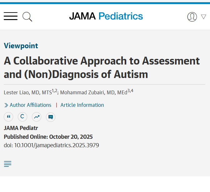 Viewpoint: Cultural context and family perspectives shape autism assessment and diagnosis. Considering pluralism and prioritizing therapeutic support may improve outcomes, especially for mild presentations. 

ja.ma/4hrTYoo