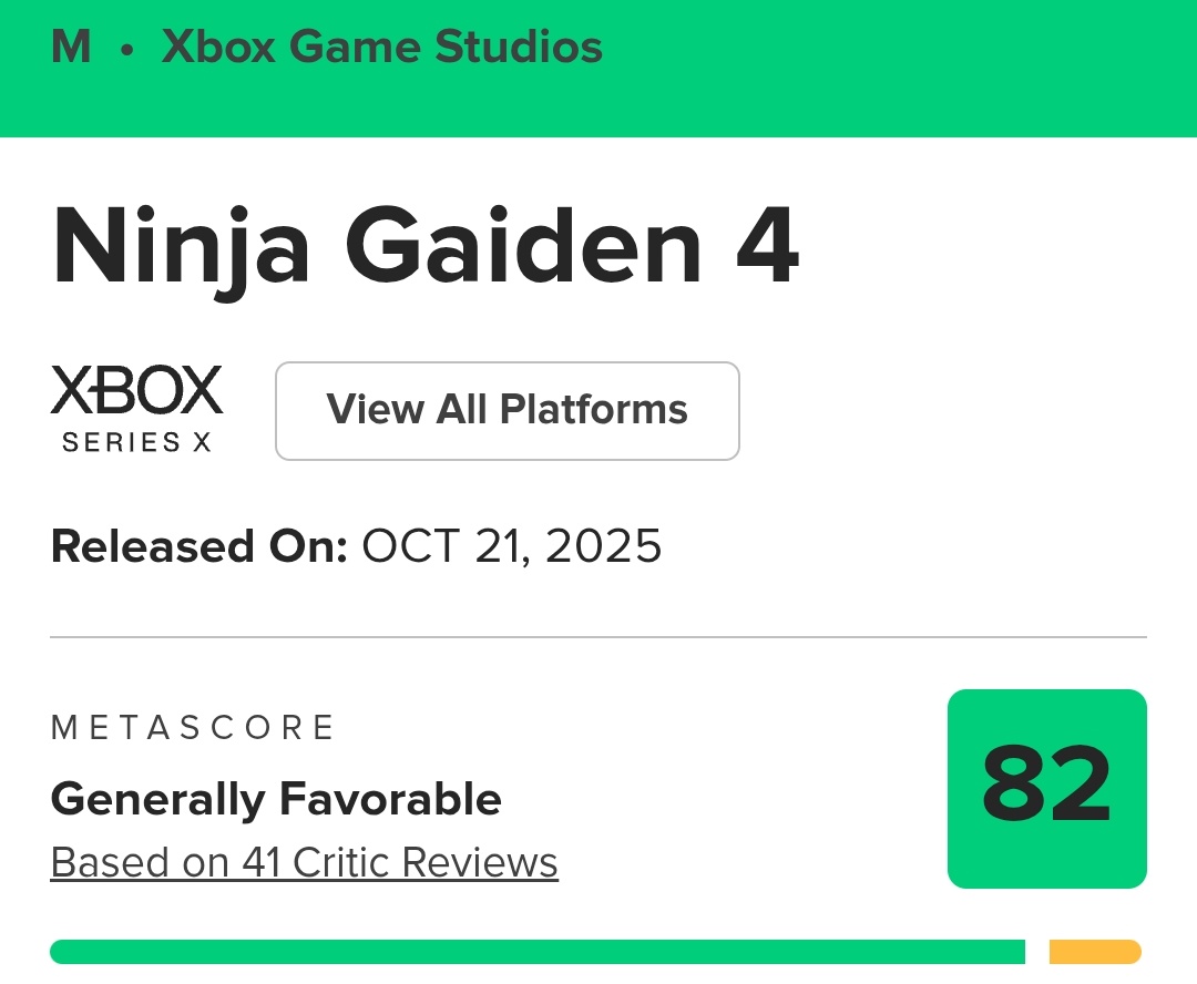 It was never going to be a 90+ Meta once Xbox Game Studios got involved. 
Maybe Black Ops 7 can do something.🥱🤣
