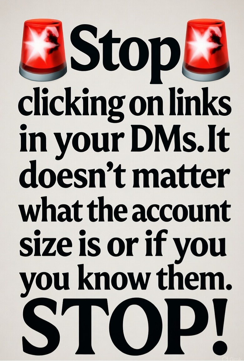 X DM LINK WARNING Phishing is the #1 way hackers steal your X account. Even from "friends," those links could lead to fake login pages stealing your creds—as echoed by <a href="/MLilyjo/">Miss Lily</a>, <a href="/Hawkesbay69/">KJW</a>, and others sounding the alarm. Rule: NEVER click DM links. Verify via public replies or