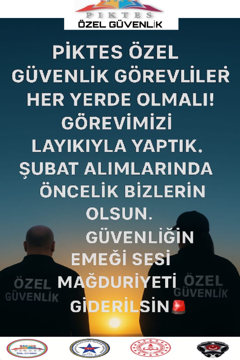 #Piktes
<a href="/RTErdogan/">Recep Tayyip Erdoğan</a>
<a href="/Yusuf__Tekin/">Yusuf Tekin</a>
<a href="/cengizmete/">Cengiz Mete</a>
<a href="/bybekirbozdag/">Bekir  Bozdağ</a>
🚨OKULLARDA 9 YILLIK TECRÜBE İLE 
🚨PİKTES ÖZEL GÜVENLİK GÖREVLİLERİNE
         👉(ÇALIŞAN VE ÇIKARILAN )
 TECRUBELİ EMEKÇİLERE 
🚨ŞUBATTAKİ ALIMLARDA  ÖNCELİK VERİLSİN 
📌TÜM OKULLAR GÜVENDE OLSUN