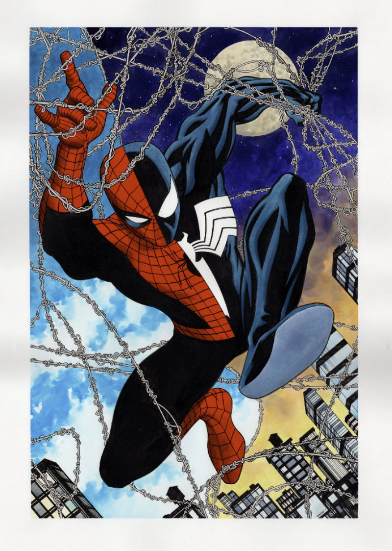 Mike2112McKone's tweet image. Spider-Man pre-draw for Baltimore Comic Con. Props to Larsen and McFarlane.