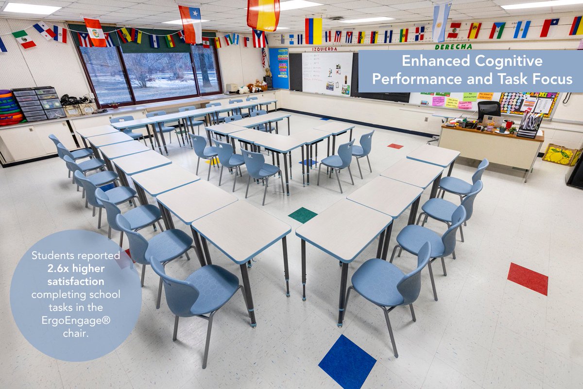 AmTab's tweet image. Comfort drives performance. ✨

That’s why ergonomics matter in the classroom. AmTab’s ErgoEngage® Chairs, evaluated by Humanscale’s ergonomic experts, are designed with health, safety, and productivity at the forefront.

➡️linktr.ee/amtabmfg