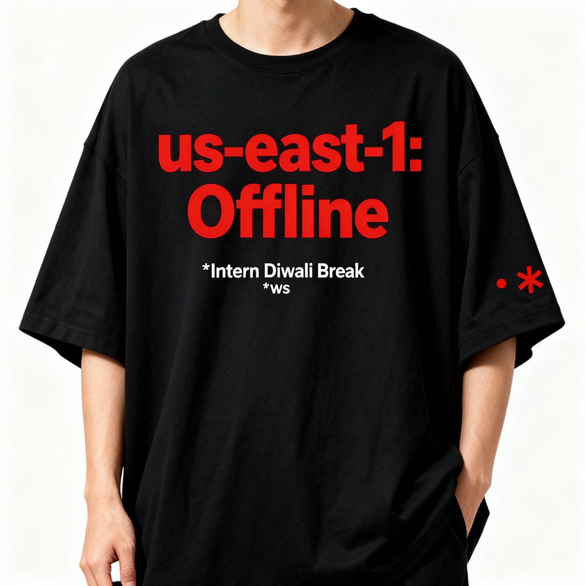 MaheenK0x7's tweet image. Which AWS outage tee speaks to your soul? 👨‍💻

Been working on these designs after yesterday&apos;s chaos... 
Which one would you actually wear to the office?
[Attaching a poll and a gform link beneath this tweet, check comments] 

#AWSOutage #TechHumor #DeveloperLife