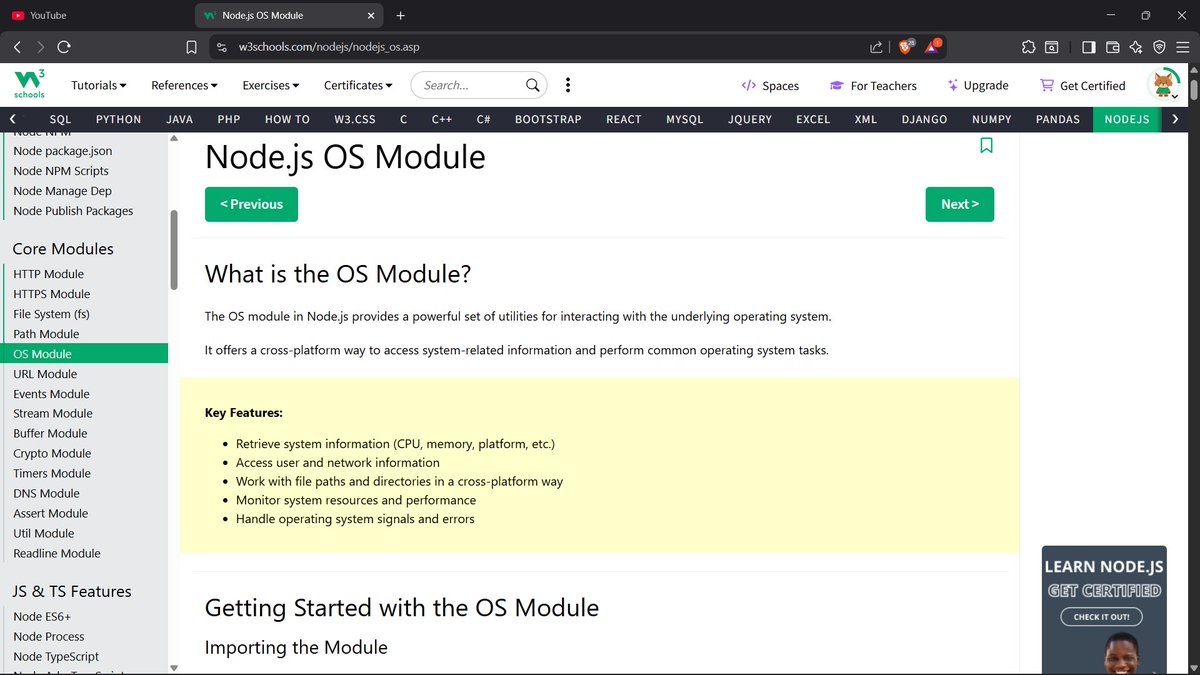 GhimireSiddanta's tweet photo. #LUD24 #LearningUtsav2025 #FestivalOfLearning 

Continued exploring Node.js Core Modules!
-OS Module – getting system info like CPU, memory &amp; platform
-URL Module – parsing &amp; formatting web addresses https://t.co/HxmxPNHZfq
