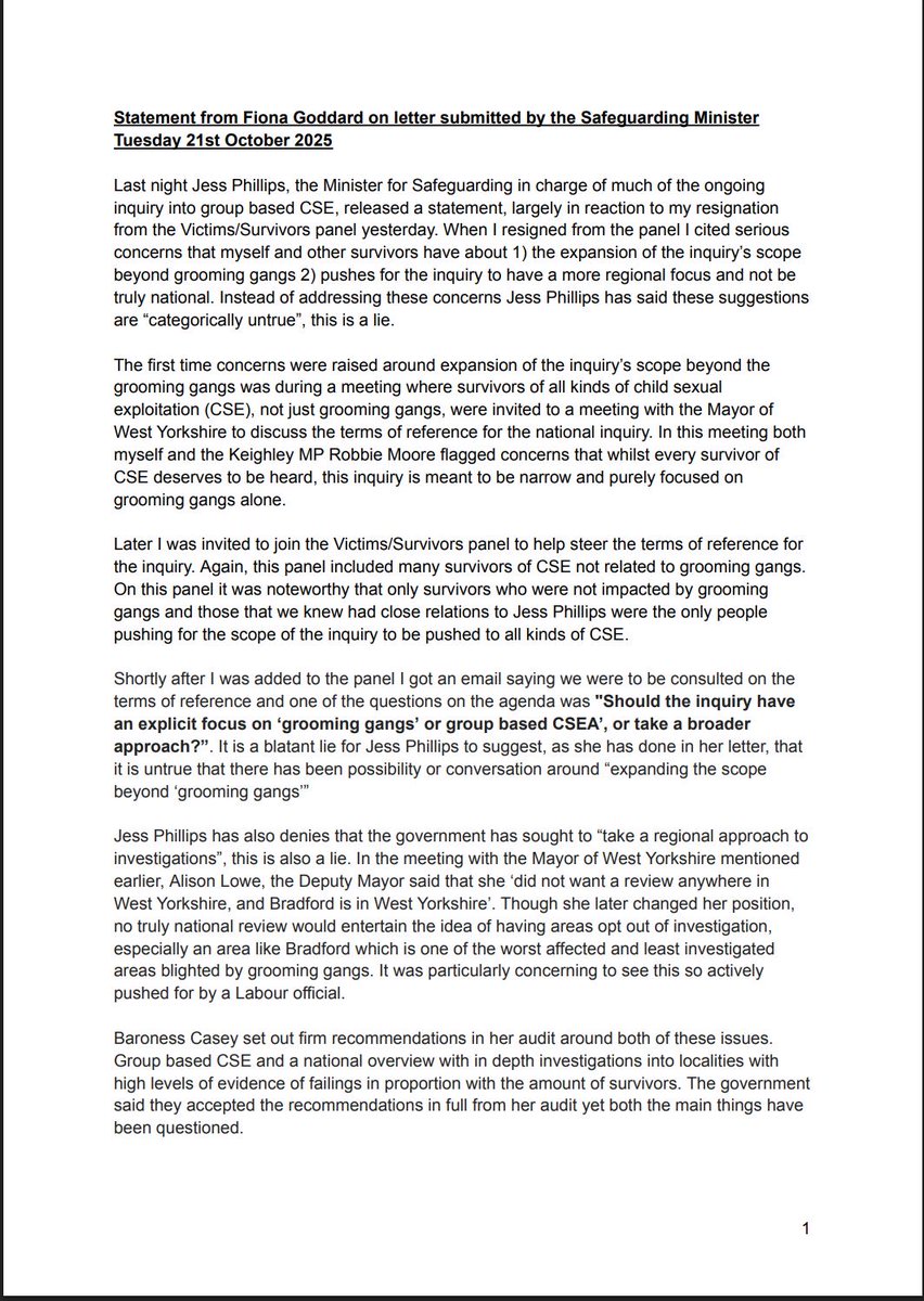 My response to Jess Phillips, I don’t know why she is saying my claims are untrue when she knows I have the evidence to prove it