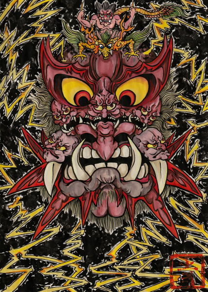 【妖怪図鑑】第1029回
「八雷神」
tyz-yokai.blog.jp/archives/10855…
元興寺で霊鬼を退けた道場法師の魔除けの顔面強化フォーム。「一面龍雷五魂八雷変相・悪魔降伏の神像」なのである　#新版TYZ