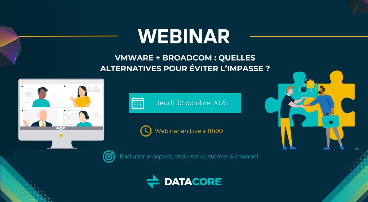 Depuis son acquisition de VMware, Broadcom a fait grimper les coûts et complexifié la gestion des infrastructures.

💡 Découvrez dans ce webinar comment StarWind et DataCore SANsymphony permettent de remplacer vSAN sans compromis.

ℹ️ info.datacore.com/webinar_vmware…