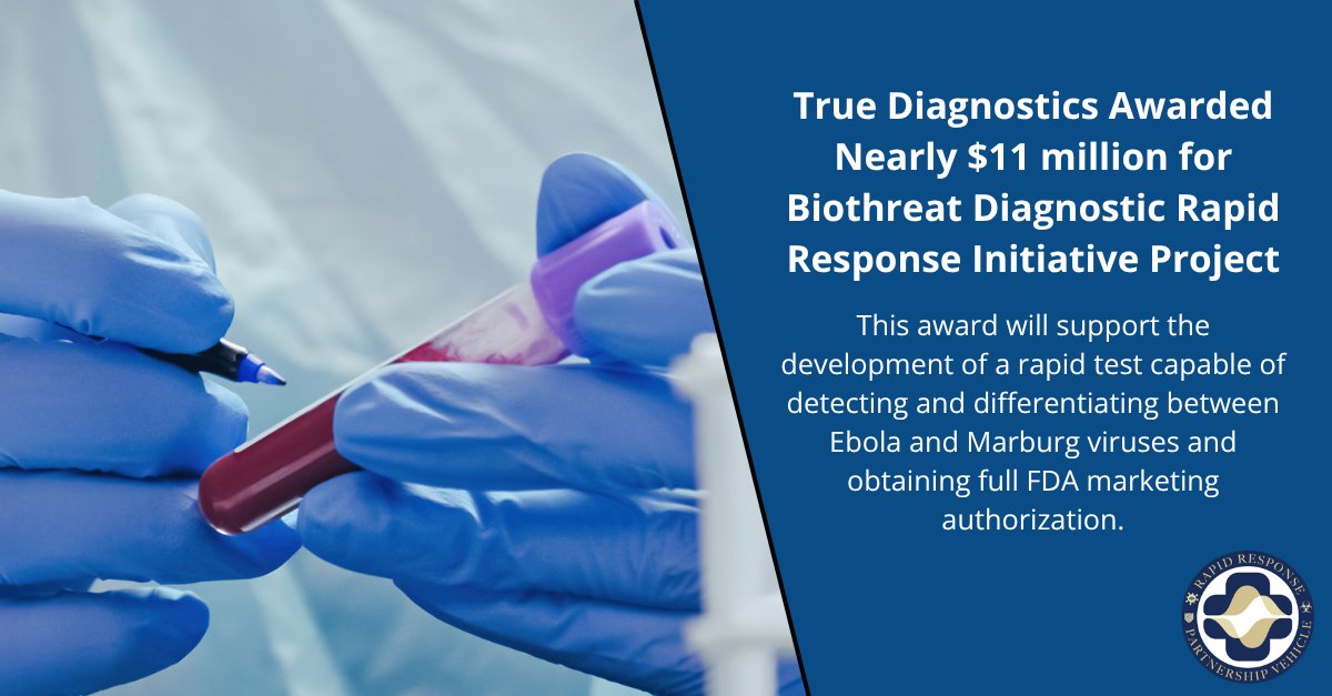 🚨 Exciting news! Nearly $11 million in project funding was awarded to member True Diagnostics—advancing the Biothreat Diagnostic Rapid Response initiative to accelerate critical biothreat diagnostics.

🔗Learn more: bit.ly/42lzirN

#RRPV #Innovation #Research