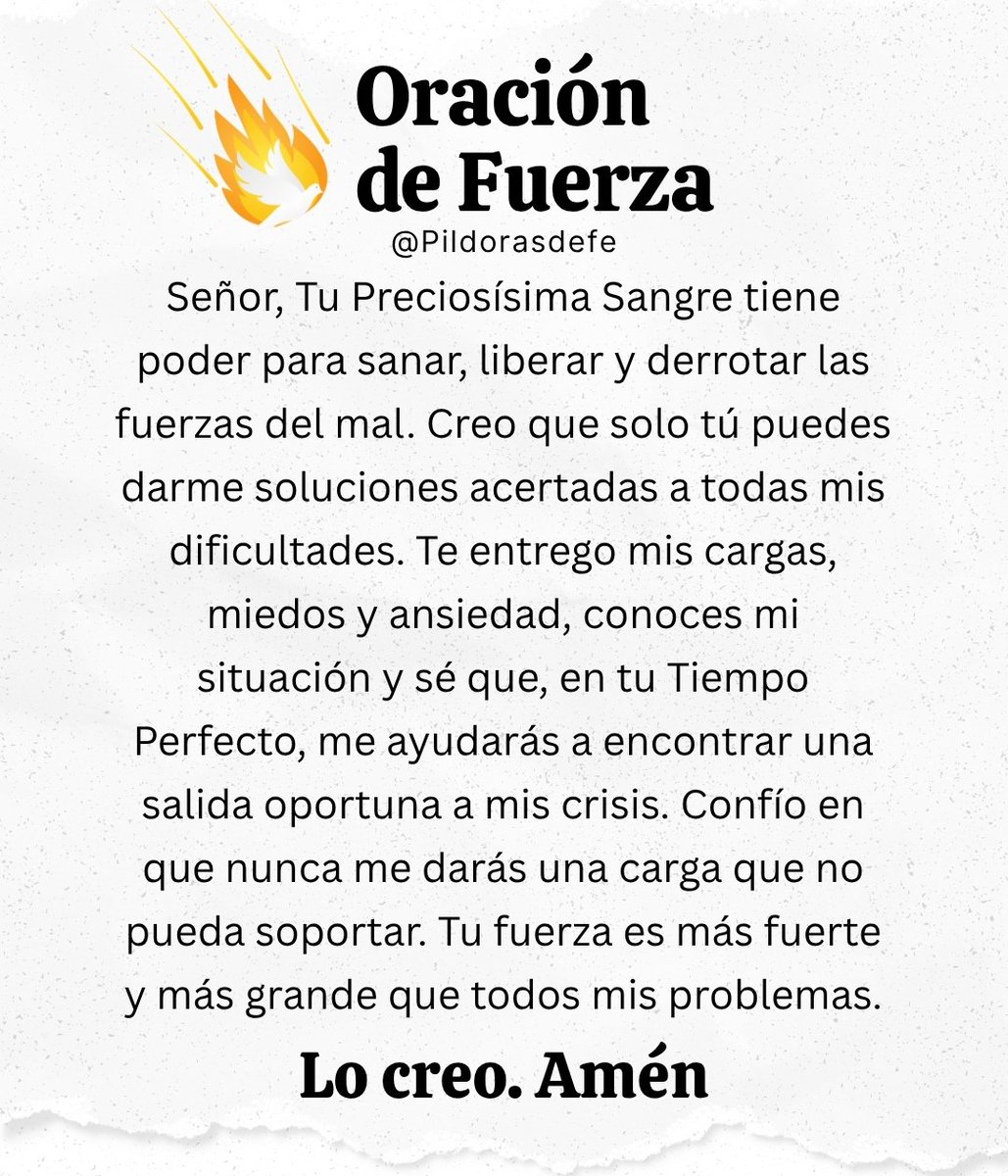 Oración de fuerza y confianza en Dios.
🙏🙌