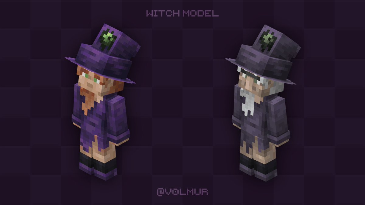 v0lmur's tweet image. Witch models, Download in BIO 🧙♀️
 #Minecraft #Blockbench #Lowpoly #Pixelart