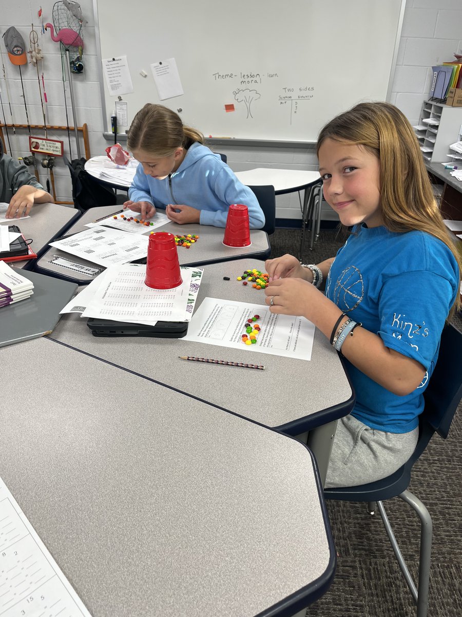 When the Internet is down, it’s time for some fun hands-on math activities. Mr. Trentacosti's class reviewed the volume of rectangular prisms with marshmallows and practiced division with skittles. What a great first day back from fall break!