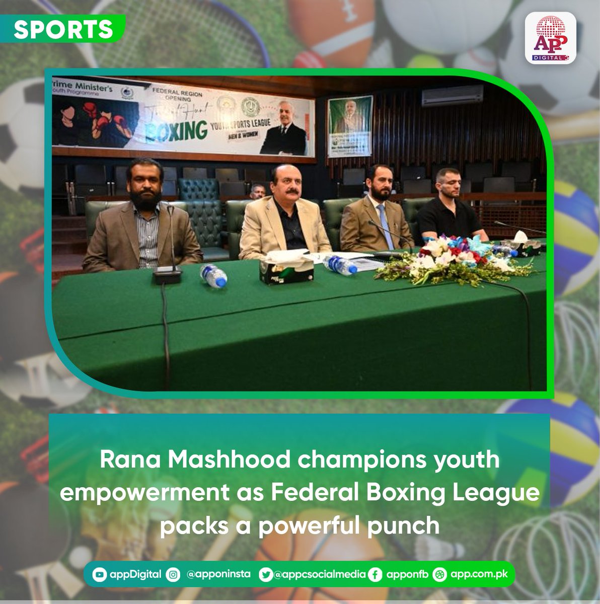 appcsocialmedia's tweet image. The Prime Minister’s Youth Programme  took a powerful step toward empowering young Pakistanis as Chairman Rana Mashhood Ahmad Khan inaugurated the Federal Region Boxing League for Men and Women under the flagship Talent Hunt Youth Sports League.
#PMYouthProgramme #RanaMashhood