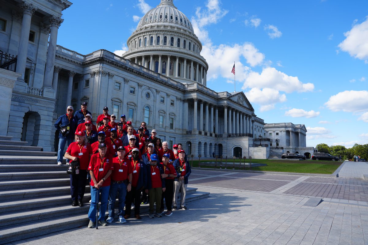 RepNateMoran's tweet photo. Honored to welcome veterans from Texas and Oklahoma to Washington on the Brookshire Grocery Company Heroes Flight.

It was remarkable to share our nation’s Capitol with a group who has helped shape our nation’s history. Each hero carries a story of courage and unwavering commitment to America.

Humbled by their sacrifice and service to the United States. May God Bless them. 🇺🇸