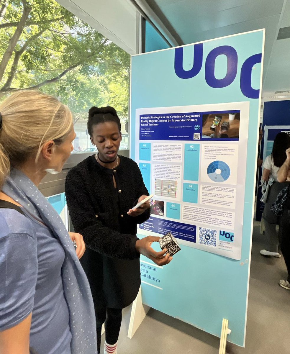 edulabTIC's tweet image. 🗣️La investigadora predoctoral d&apos;#Edulab @DelsaCufuna presenta la seva investigació &quot;Didactic Strategies in the Creation of #AR Digital Content by Pre-service Primary School Teachers&quot; 

👏Jornada &quot;Del coneixement a l’impacte: 30 anys de recerca a la @UOCuniversitat 

#researchUOC