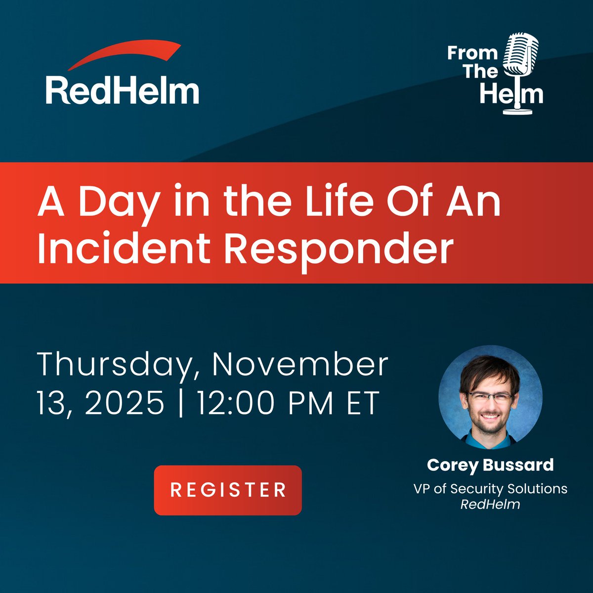 What really happens during a cyber incident? 🔍
Join RedHelm’s VP of Security Solutions, Corey Bussard, for “A Day in the Life of an Incident Responder.”
Get a behind-the-scenes look at how experts handle real cyberattacks.💢
📅 Nov 13- Register now: hubs.ly/Q03Ptzd10
