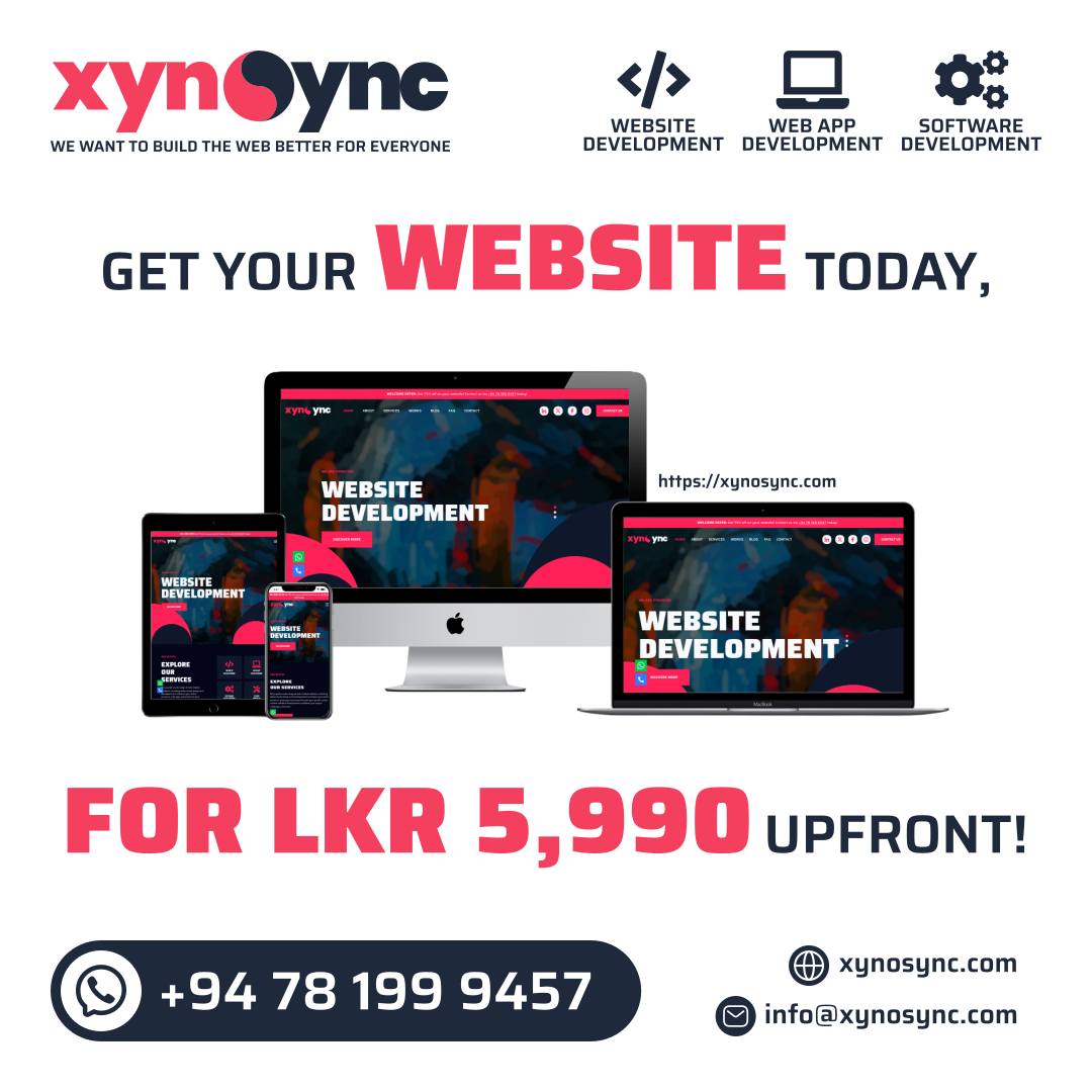 xynosync's tweet photo. 🚀 Empowering Sri Lankan businesses through digital innovation

#XynoSync #Web #Software #Server #Cloud #Cybersecurity #SriLanka https://t.co/OKsnc7catu