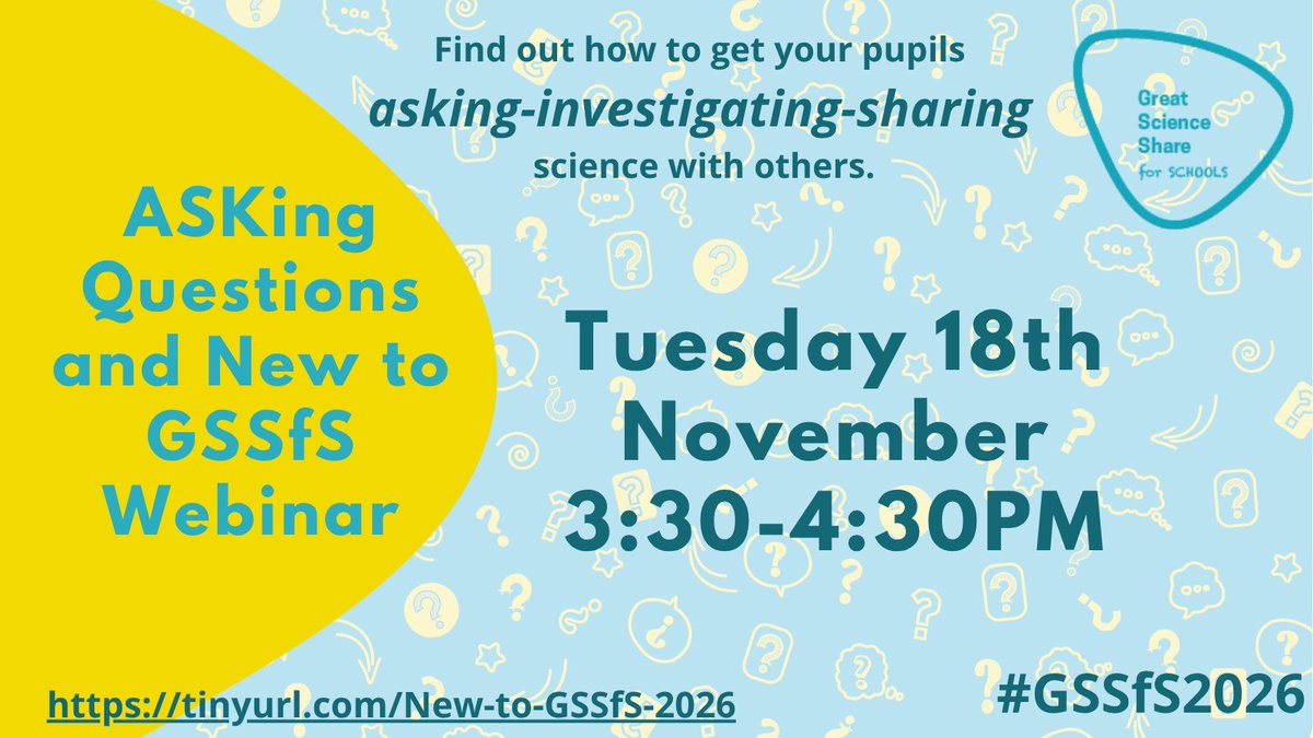 Great Science Share for Schools (@greatscishare) on Twitter photo Find out more about how enquiry, linked to sustainability can be part of your #GSSfS2026
Book now: tinyurl.com/New-to-GSSfS-2…
<a href="/OfficialUoM/">The University of Manchester</a> <a href="/theASE/">The ASE</a> <a href="/SSERCprimary/">SSERC Early Years and Primary Team</a> <a href="/BritSciAssoc/">British Science Association</a> @PSQM_HQ Find out more about how enquiry, linked to sustainability can be part of your #GSSfS2026
Book now: tinyurl.com/New-to-GSSfS-2…
<a href="/OfficialUoM/">The University of Manchester</a> <a href="/theASE/">The ASE</a> <a href="/SSERCprimary/">SSERC Early Years and Primary Team</a> <a href="/BritSciAssoc/">British Science Association</a> @PSQM_HQ