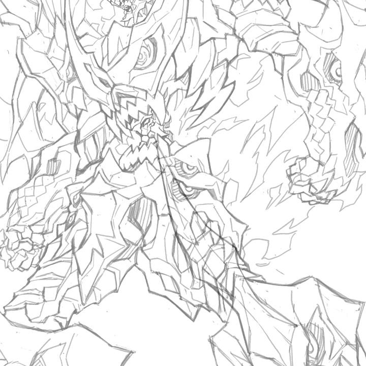 스케치를 꼭 디테일하게 하진 않지만, 형태적인 조정이 많은 경우 점차 기밀해지는 경향이 있습니다. 왼쪽은 원체 디자인이 비정형이라 비교적 적은선으로 형태가 정해진 차이가 보이지요. 여튼 규모가 크다보니 시간이 좀 걸릴거고, 중간에 환기 겸 다른 작업이 있을 수 있으니 양해 부탁드립니다.