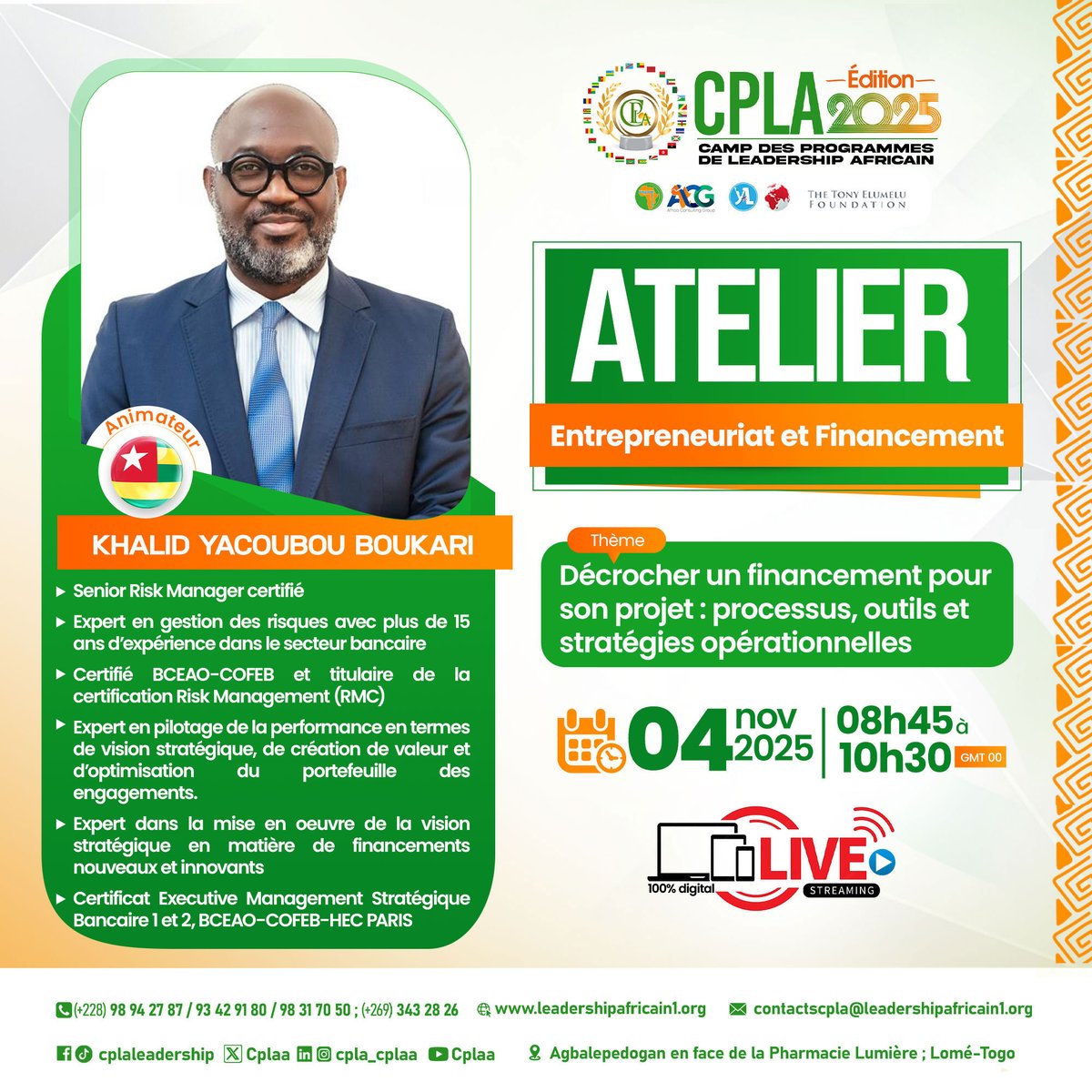 🇹🇬🇹🇬🇹🇬
Khalid Yacoubou Boukari : l’expertise au service du financement des projets africains

Cliquez sur le lien suivant lire sa biographie
      ⬇️⬇️⬇️
linkedin.com/feed/update/ur…