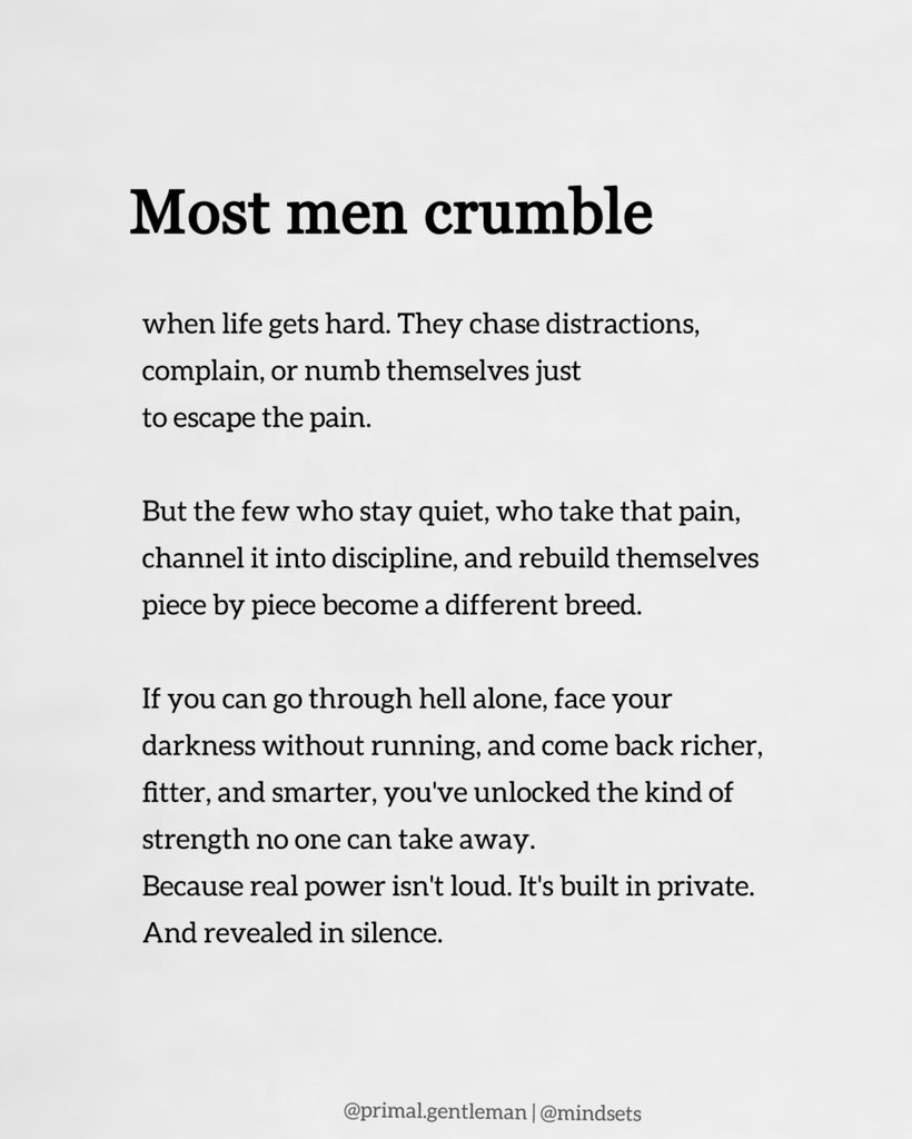 Most men crumble
