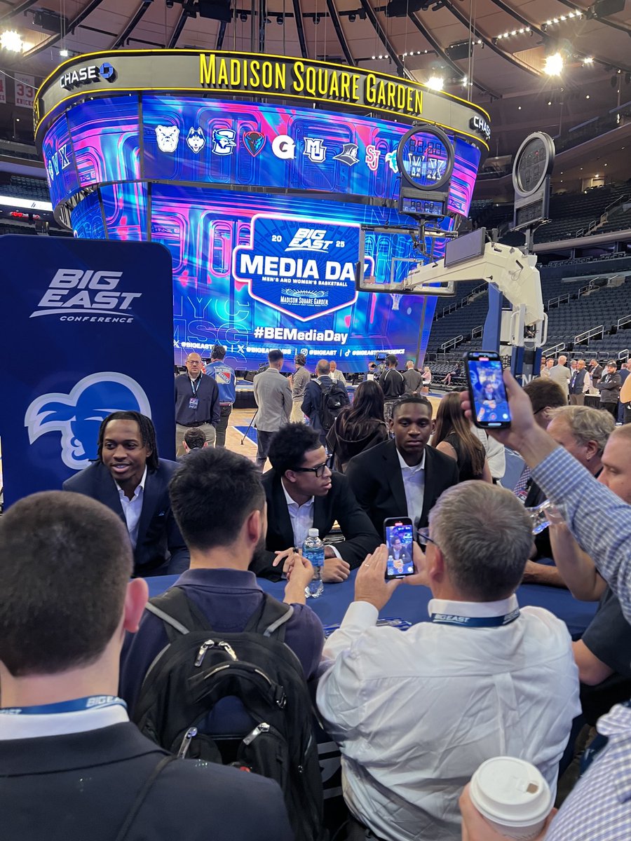 Dave Popkin (@davepopkin) on Twitter photo <a href="/BIGEAST/">BIG EAST Conference</a> Media Day <a href="/TheGarden/">MSG</a> . Now I’m in the mood. <a href="/SetonHallMBB/">Seton Hall Men's Basketball</a> players address a big throng of reporters. Pirates picked last. They will be an improved team this year. The league is super-deep. Year 23 for me with The Hall. Let’s go! <a href="/BIGEAST/">BIG EAST Conference</a> Media Day <a href="/TheGarden/">MSG</a> . Now I’m in the mood. <a href="/SetonHallMBB/">Seton Hall Men's Basketball</a> players address a big throng of reporters. Pirates picked last. They will be an improved team this year. The league is super-deep. Year 23 for me with The Hall. Let’s go!