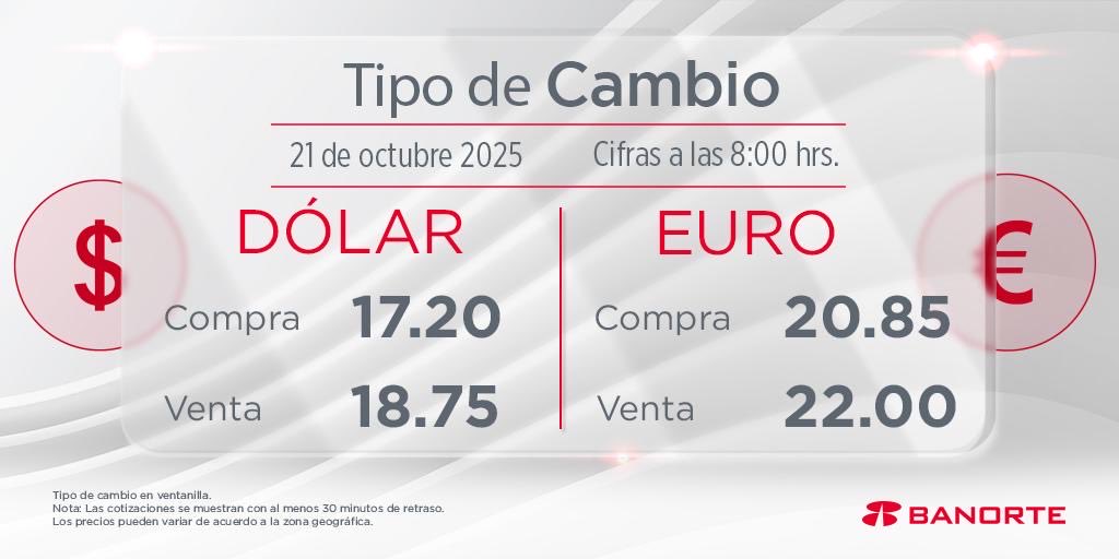 ¡Mantente informado! Este es el #TipoDeCambio en ventanilla.