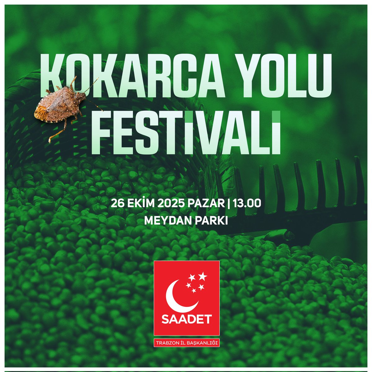 Bölgemizin başlıca problemi kokarcalara dikkat çekmek için düzenleyeceğimiz Kokarca Yolu Festivaline tüm halkımız davetlidir.

🚩 Kokarca Yolu Festivali
🗓️ 26 Ekim 2025 Pazar 
🕐 13.00
📍 Meydan Parkı