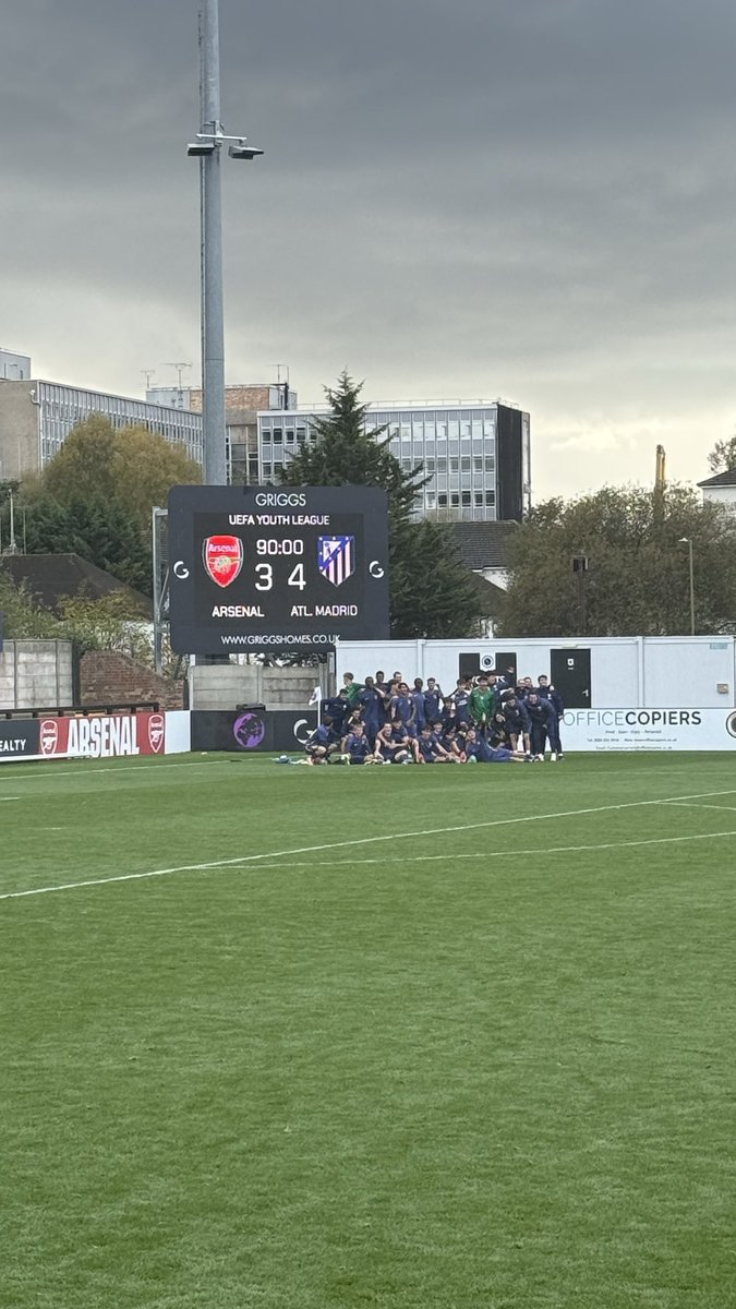 Tuesday 21 October 2025
Meadow Park
UEFA Youth League
Arsenal U19 3-4 Atlético de Madrid U19
Att: 250 (Est) | Free Entry | Prog N/A