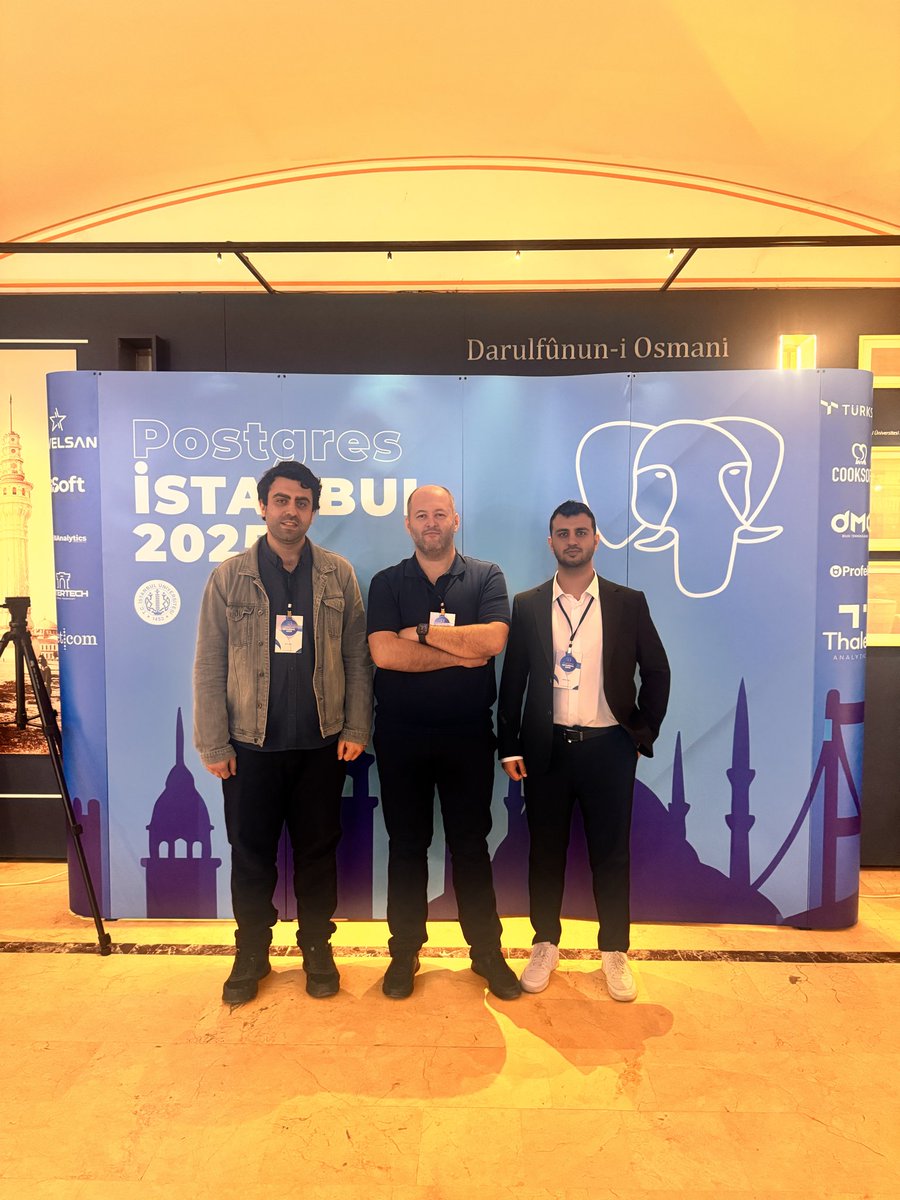 caglarozenc's tweet image. 🎯 Açık kaynak veritabanı dünyasının kalbi bugün İstanbul’da attı!
#Postgresİstanbul2025 etkinliğinde topluluk, teknoloji ve paylaşım aynı sahnedeydi.
DMC Bilgi Teknolojileri ekibi olarak biz de oradaydık.
💙 Açık kaynak sadece teknoloji değil, bir kültür.
#PostgreSQL…