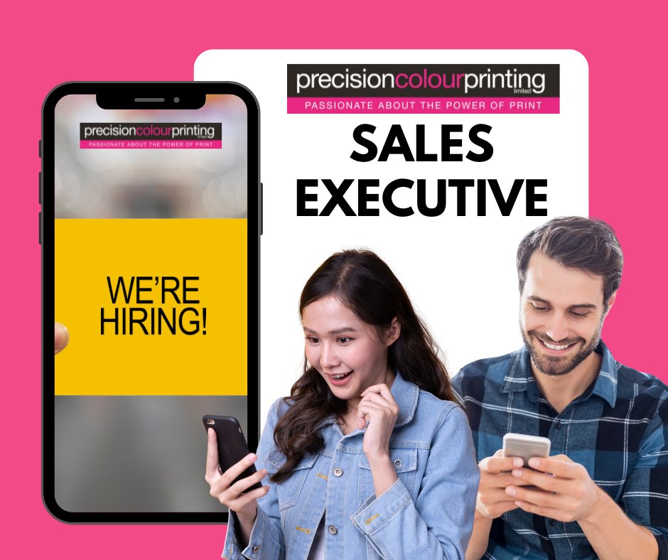We're hiring!

Join PCP as a Sales Executive &amp; help us deliver top-notch printing solutions for magazines, catalogues &amp; brochures
- Expand our client base
- Build strong relationships
- Drive results
- Competitive package offered

Apply to Amy Rose by 7 Nov. Email: HR@pcpltd.net