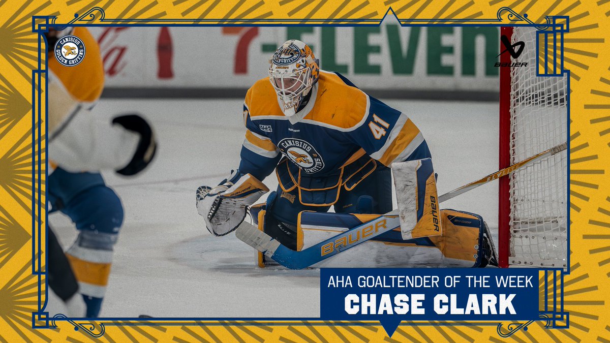 GriffsHockey's tweet photo. Congrats to our 2️⃣ @Atlantic_Hockey weekly award winners!

#Griffs https://t.co/F6PsrJO2vo