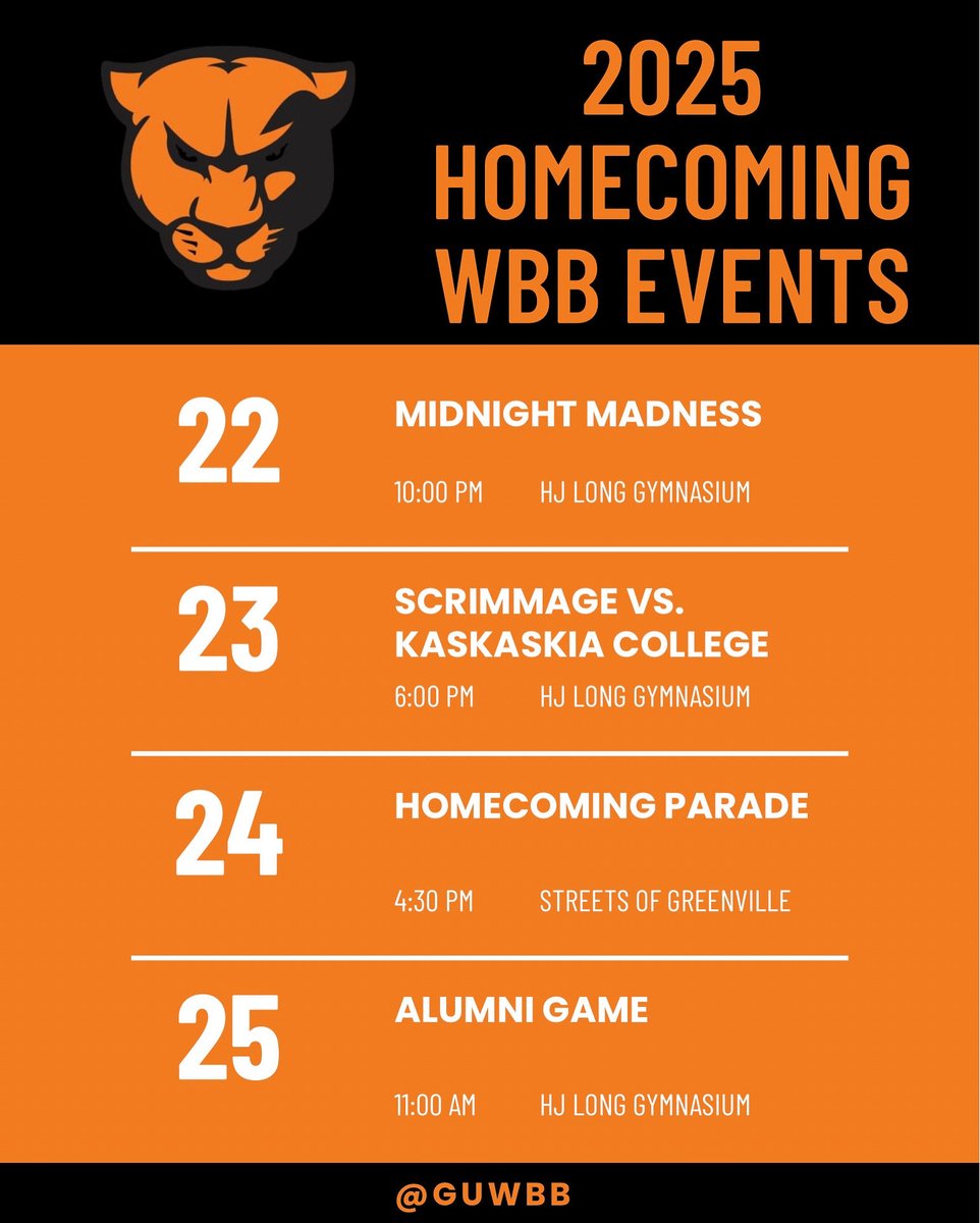 Greenville WBB (@guwbball) on Twitter photo Busy week on campus with festivities all over! So excited to see alumni this week and celebrate all the bonds that have been built from being a part of <a href="/guwbball/">Greenville WBB</a> ! #homecomingweek #bballfamily🏀 #gopanthers🐾 Busy week on campus with festivities all over! So excited to see alumni this week and celebrate all the bonds that have been built from being a part of <a href="/guwbball/">Greenville WBB</a> ! #homecomingweek #bballfamily🏀 #gopanthers🐾
