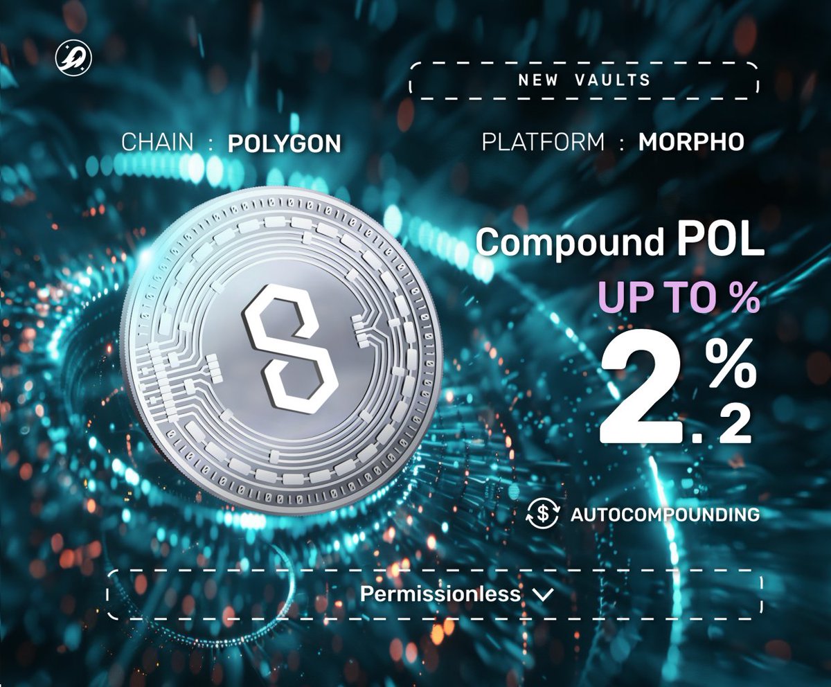 Vault live on Bim_Exchange 🚀

Stake $POL on Polygon (via <a href="/MorphoLabs/">Morpho 🦋</a> )

📈 2,2 % APY (auto-compounded)
♻️ Built on Protocol Morpho
🔓 Fully permissionless

DeFi automation.

staking.bim.finance/#/vault/morpho…

Simply use Bim Exchange
#Staking #crypto #DEX